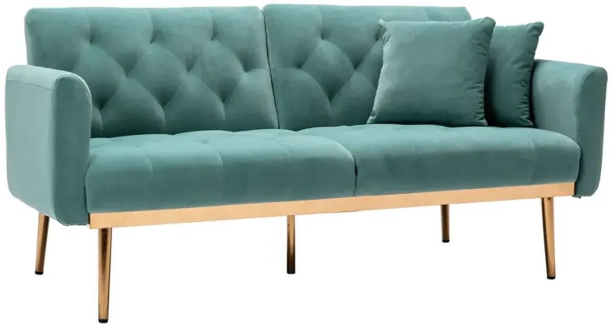 Velvet Loveseat Sofa with Metal Feet