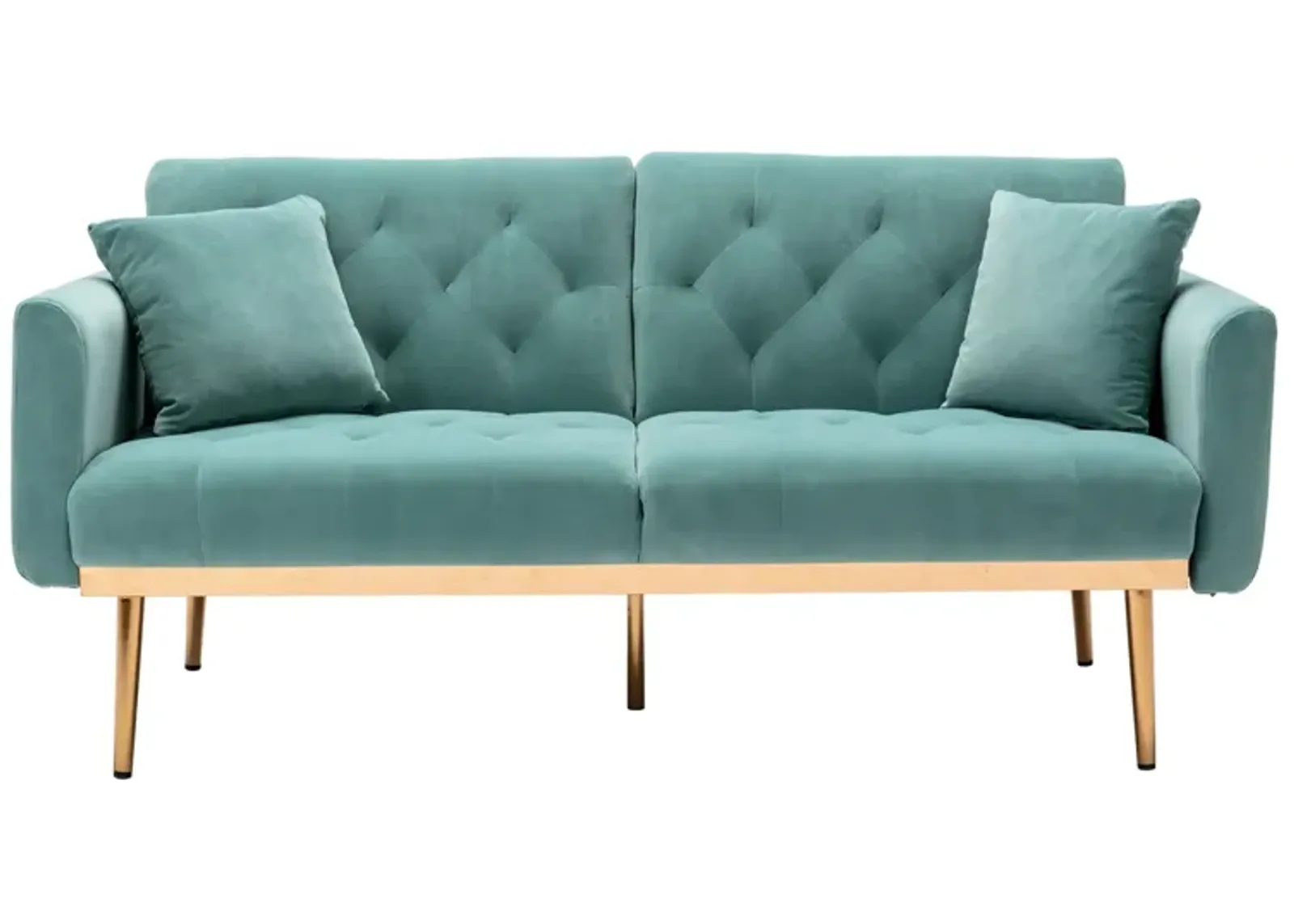 Velvet Loveseat Sofa with Metal Feet