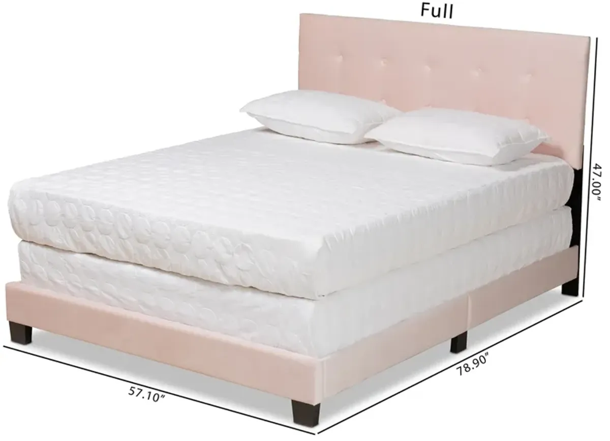 Baxton Studio Caprice Glam Navy Velvet Fabric Upholstered Queen Size Panel Bed