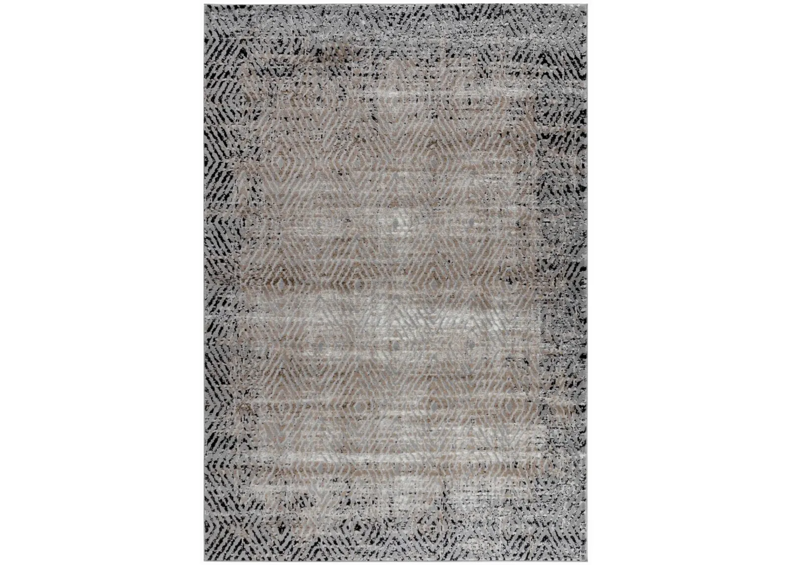 Sakarya Abstract Geometric Brown Black Indoor Area Rug