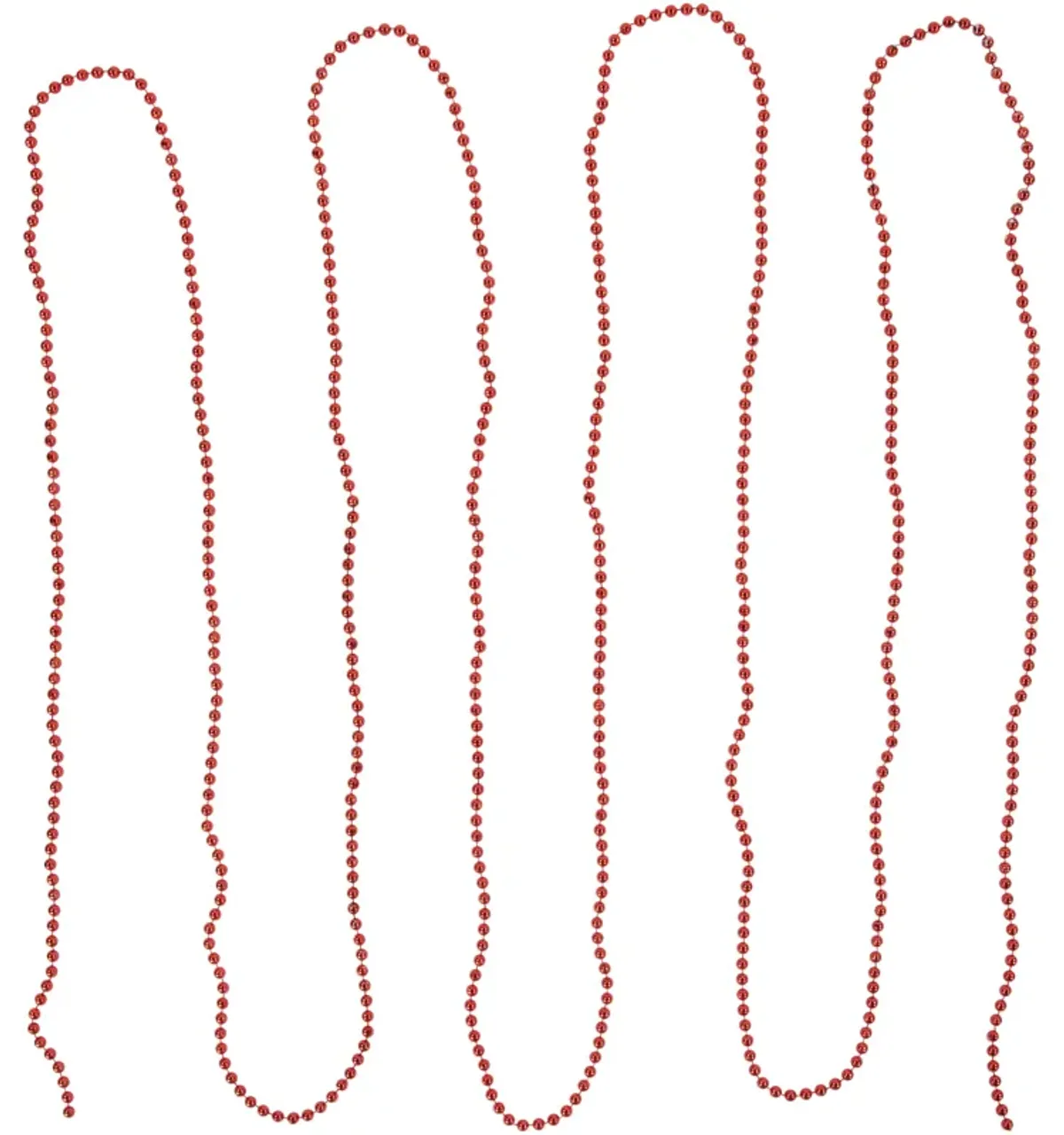 15' Shiny Crimson Red Beaded Christmas Garland - Unlit