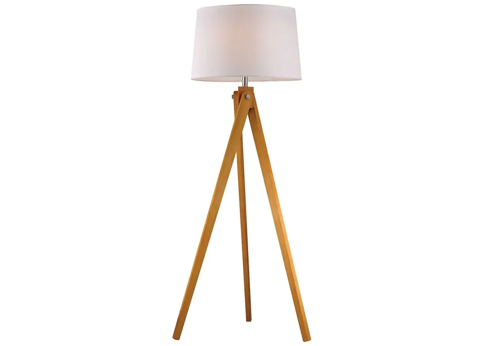 Wooden Tripod 1-Light Floor Lamp-LED