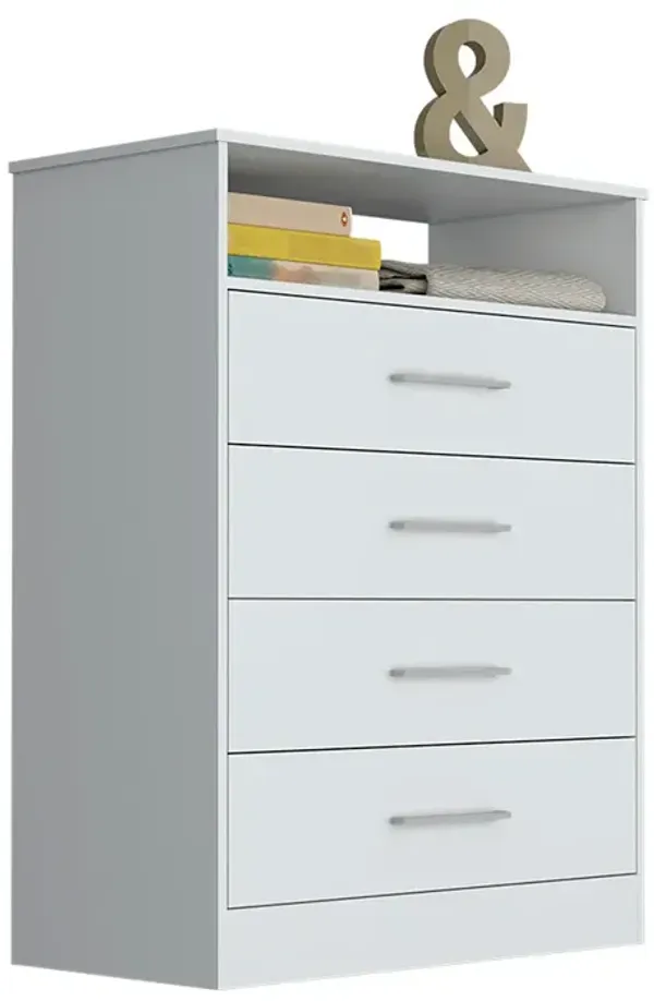 DEPOT E-SHOP Kairo Dresser, Four Drawers, One Shelf, Superior Top, White