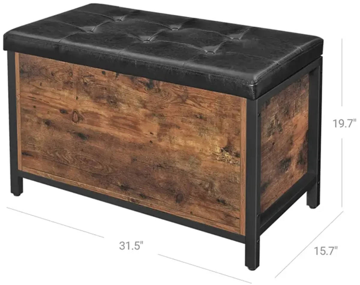 Storage Bench, Flip Top Storage Ottoman and Trunk with Padded Seat