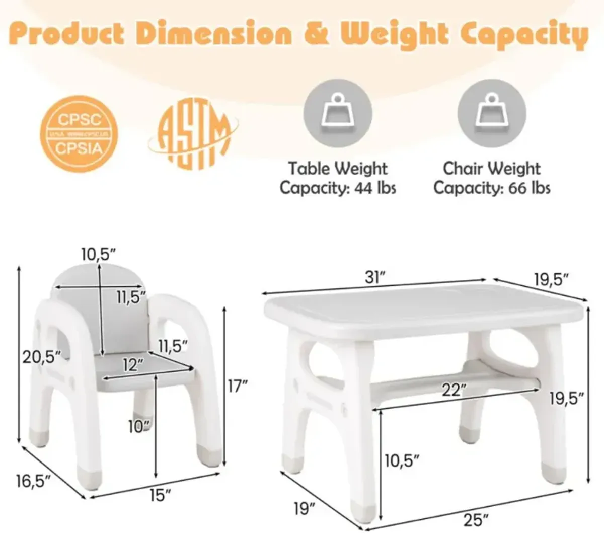 Kids Activity Table and Chair Set with Montessori Toys for Preschool and Kindergarten