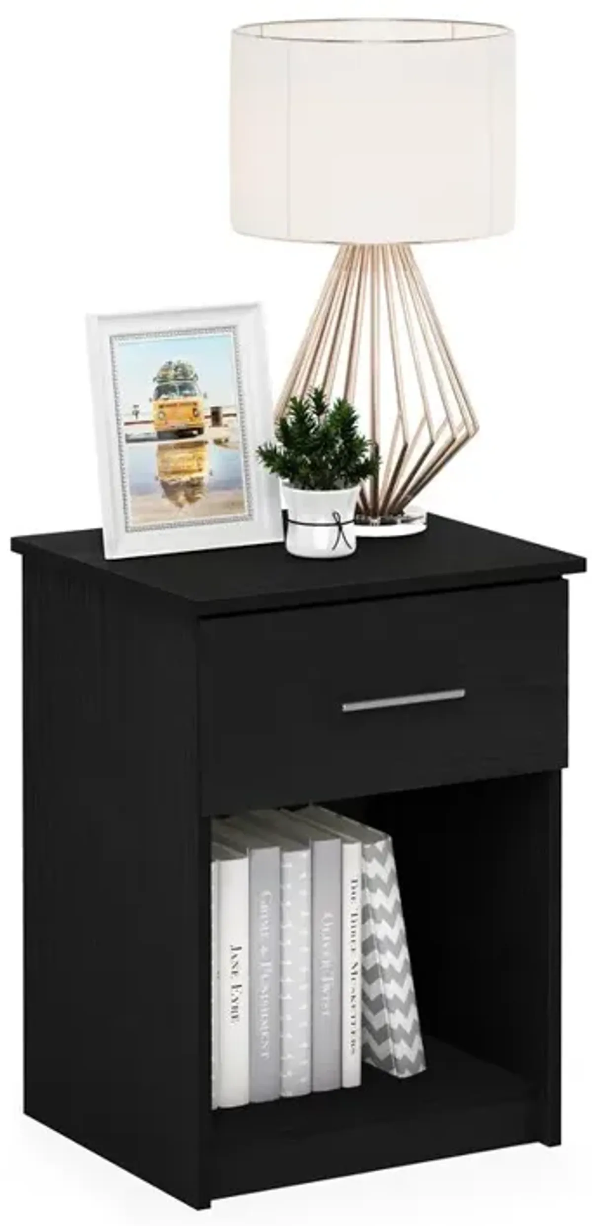 Furinno Tidur Nightstand with Handle with One Drawer, Americano