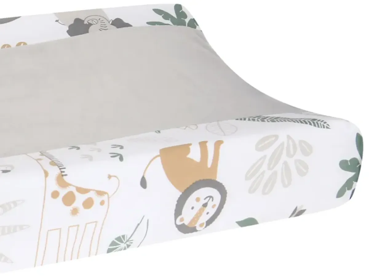 Lambs & Ivy Jungle Friends Soft, Warm & Cozy Safari Changing Pad Cover - Gray