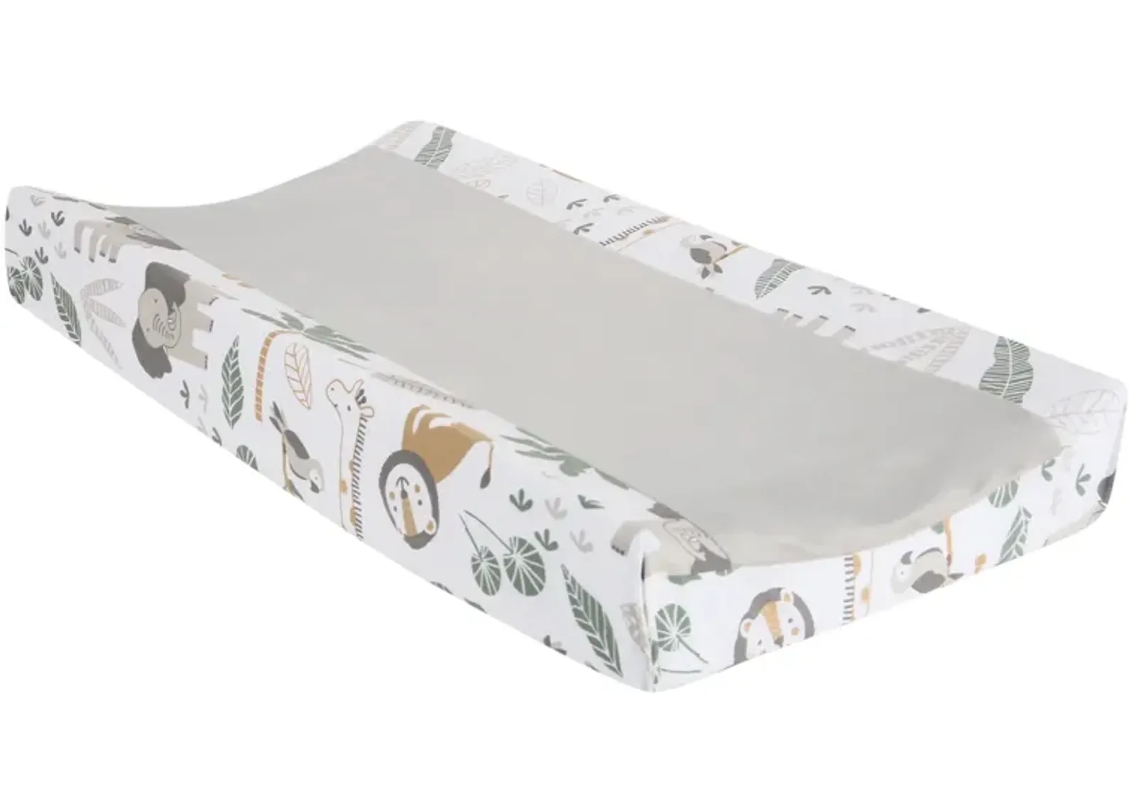 Lambs & Ivy Jungle Friends Soft, Warm & Cozy Safari Changing Pad Cover - Gray