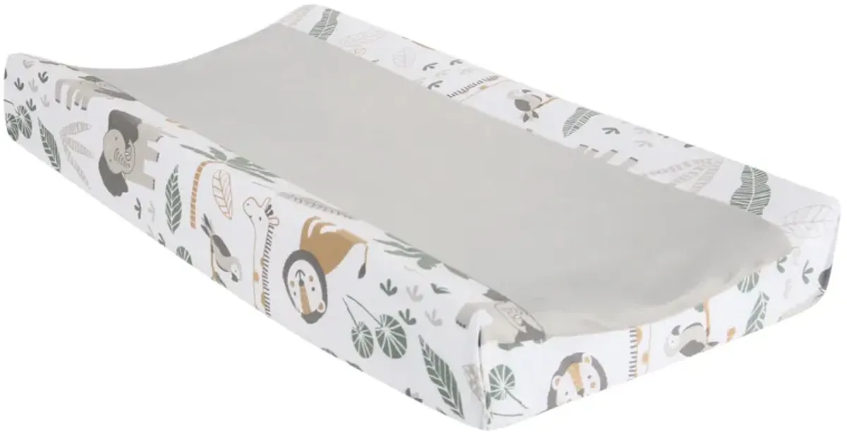 Lambs & Ivy Jungle Friends Soft, Warm & Cozy Safari Changing Pad Cover - Gray