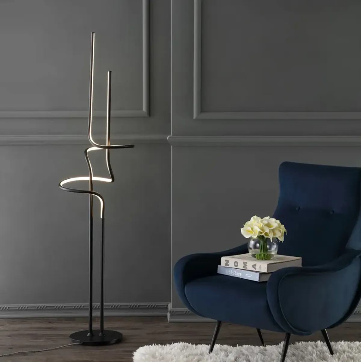 Sketch Minimalist Dimmable Metal Integrated LED Floor Lamp