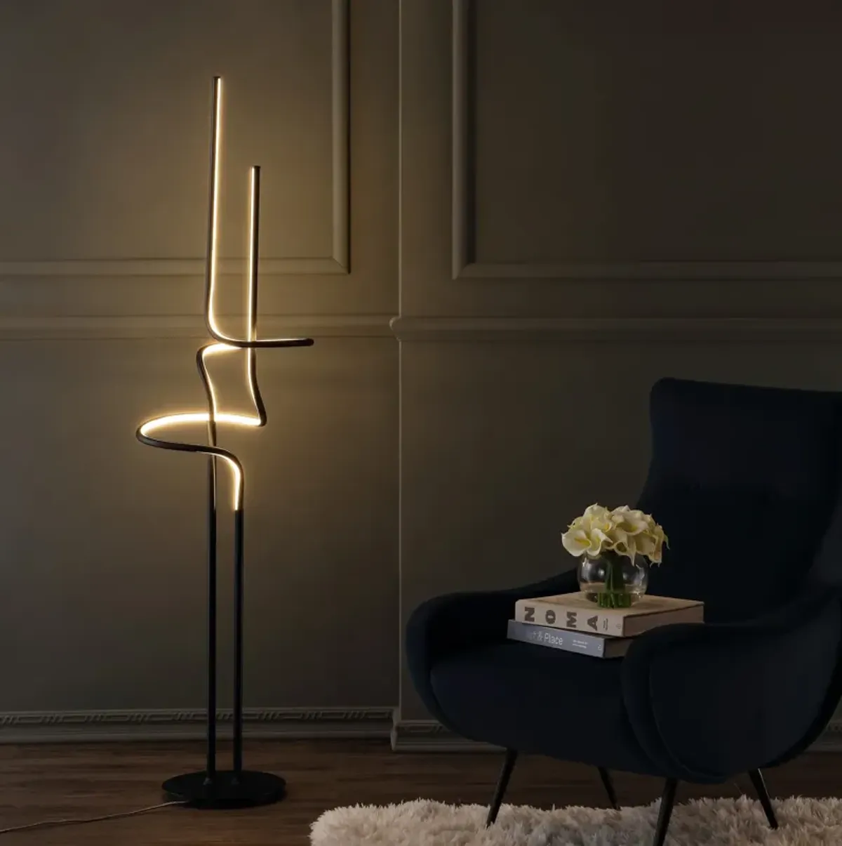 Sketch Minimalist Dimmable Metal Integrated LED Floor Lamp