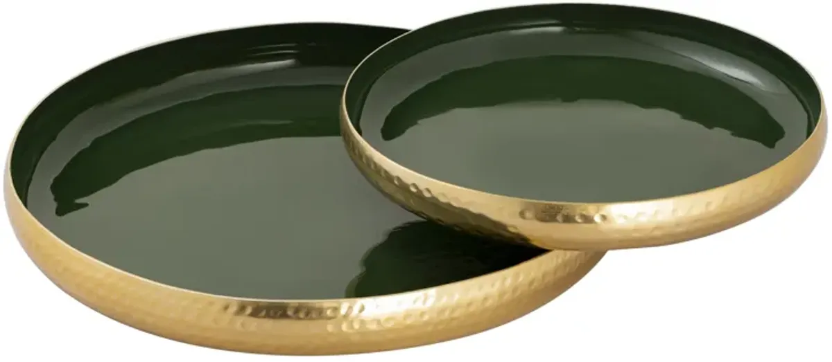 Nelson Green Tray Set of 2