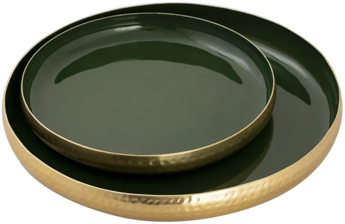 Nelson Green Tray Set of 2