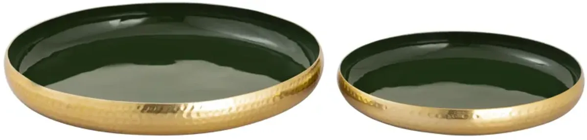 Nelson Green Tray Set of 2