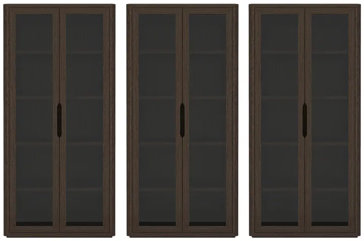 Rivington Brown Bookcase Cabinet (Set of 3)