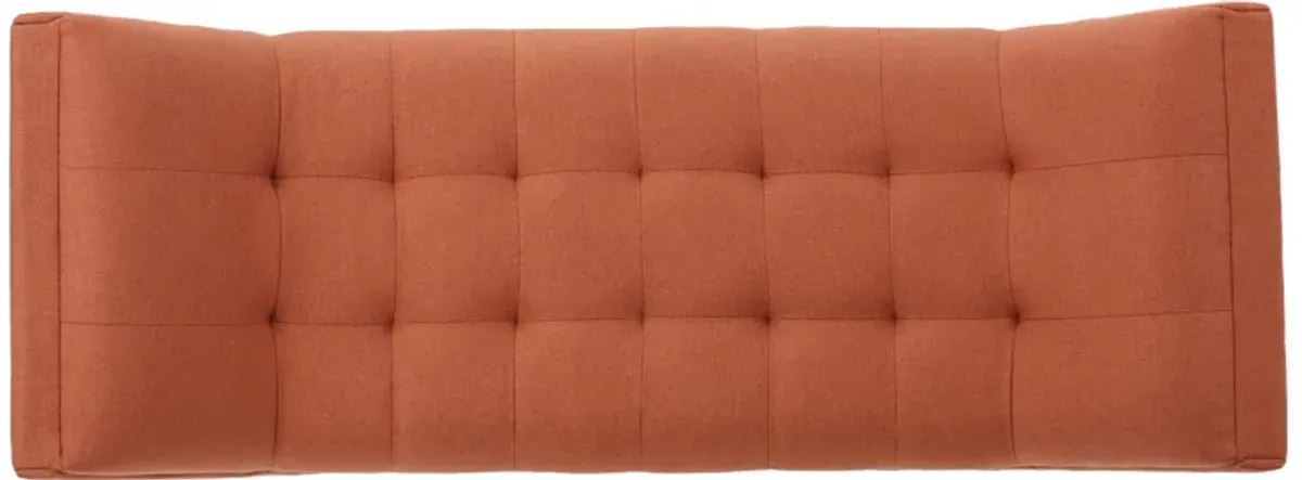 Modern Orange U-Shaped Bench with Plush Cushion