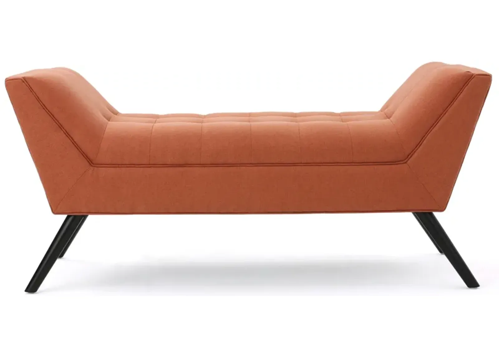 Modern Orange U-Shaped Bench with Plush Cushion