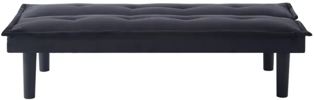 63.2 in. Black Velvet Twin Size Sofa Bed