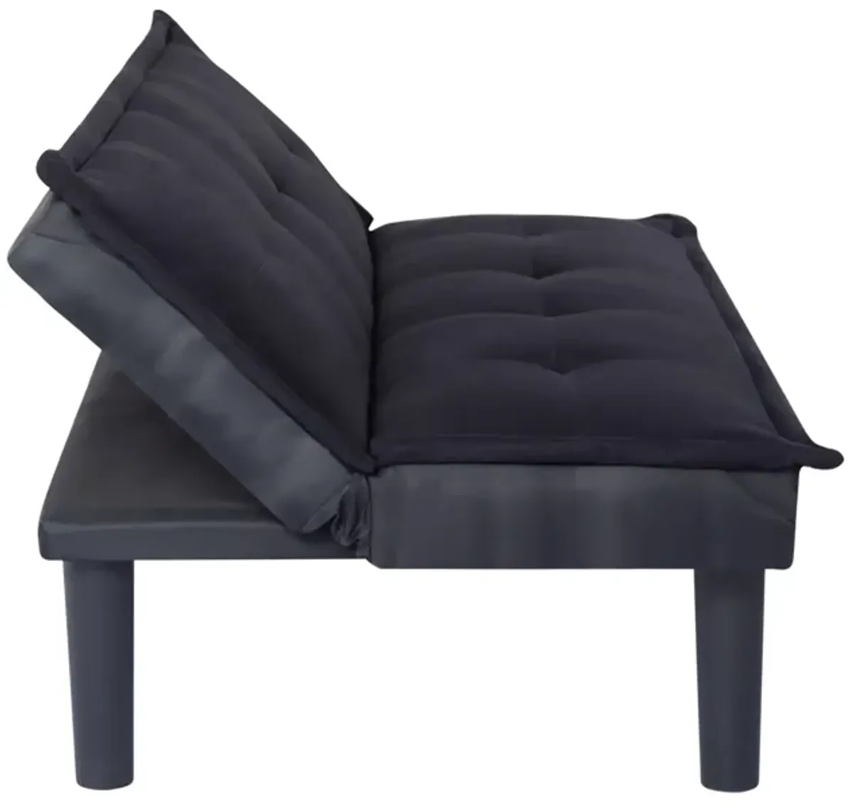 63.2 in. Black Velvet Twin Size Sofa Bed