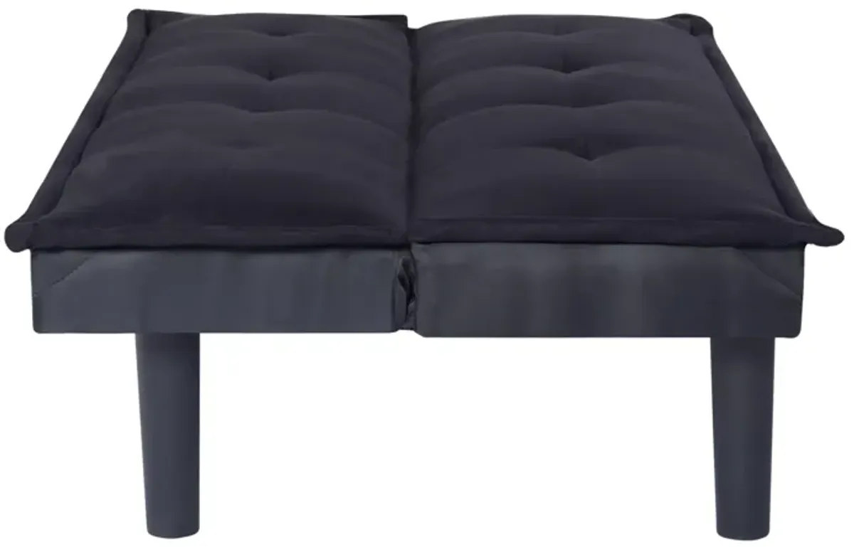 63.2 in. Black Velvet Twin Size Sofa Bed