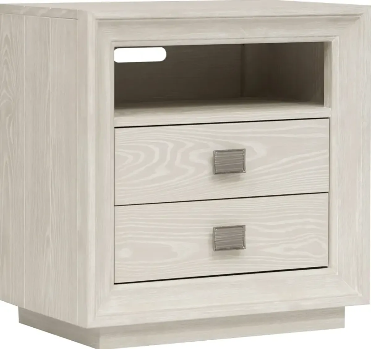 Maxime Two Drawer USB-Charging Nightstand in Ash