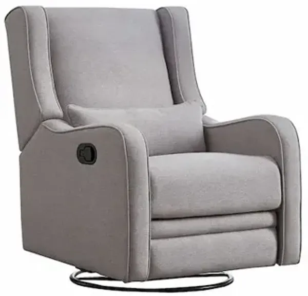 Westwood Design Elsa Fabric Manual Swivel Glider and Recliner in Gray