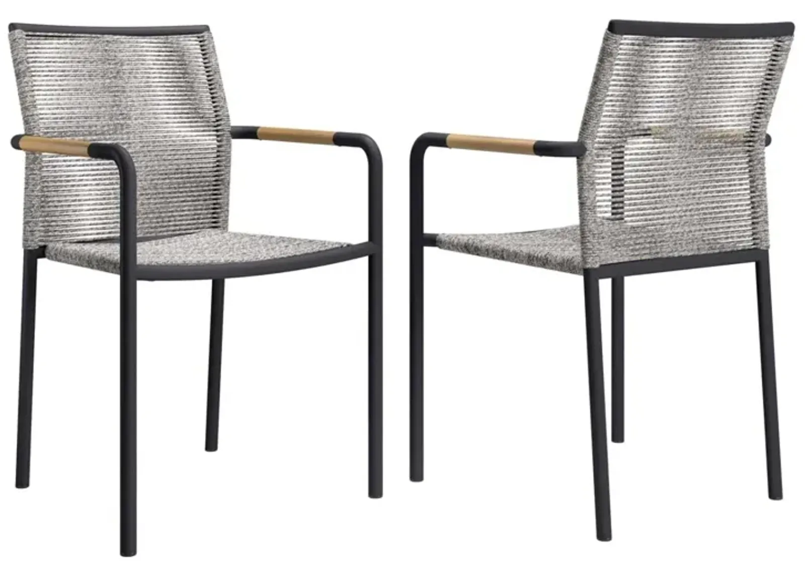 Modway Serenity Aluminum Outdoor Patio Armchairs in Light Gray (Set of 2)