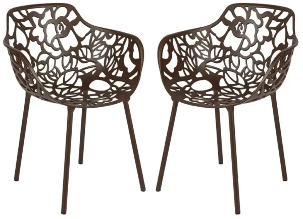 LeisureMod Modern Devon Aluminum Armchair, Set of 2