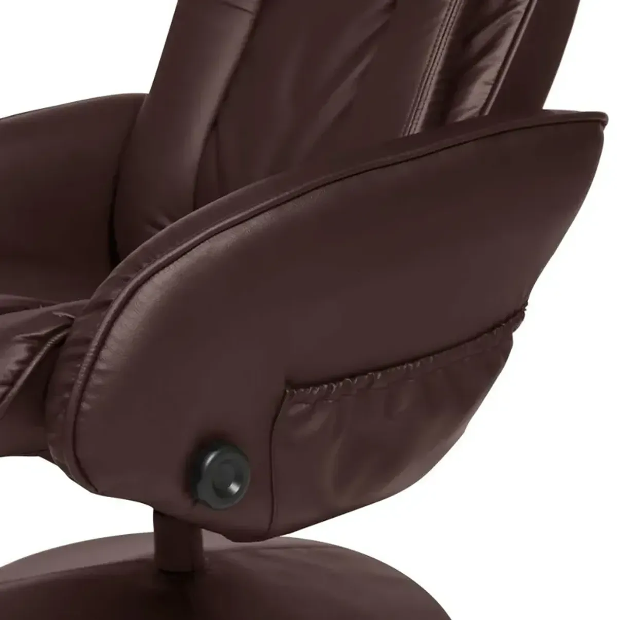 Hivvago Sturdy Brown Faux Leather Electric Massage Recliner Chair w/ Ottoman