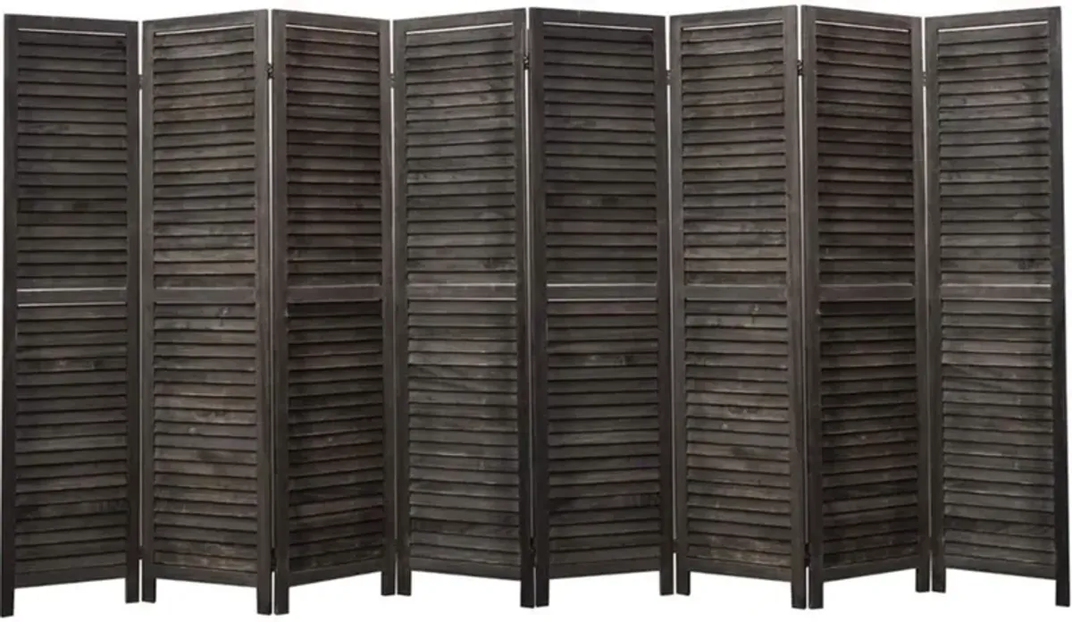 Legacy Decor 8 Panel Room Divider Full Length Wood Shutters Louver White