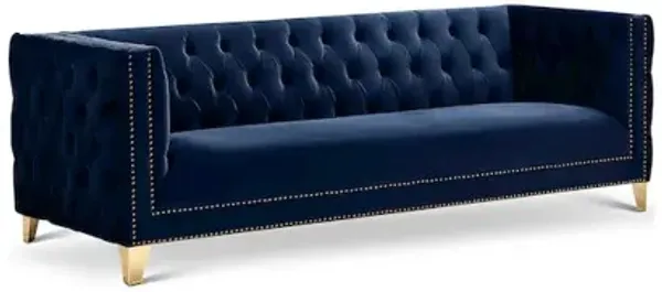 Meridian Furniture Michelle Navy Velvet Sofa