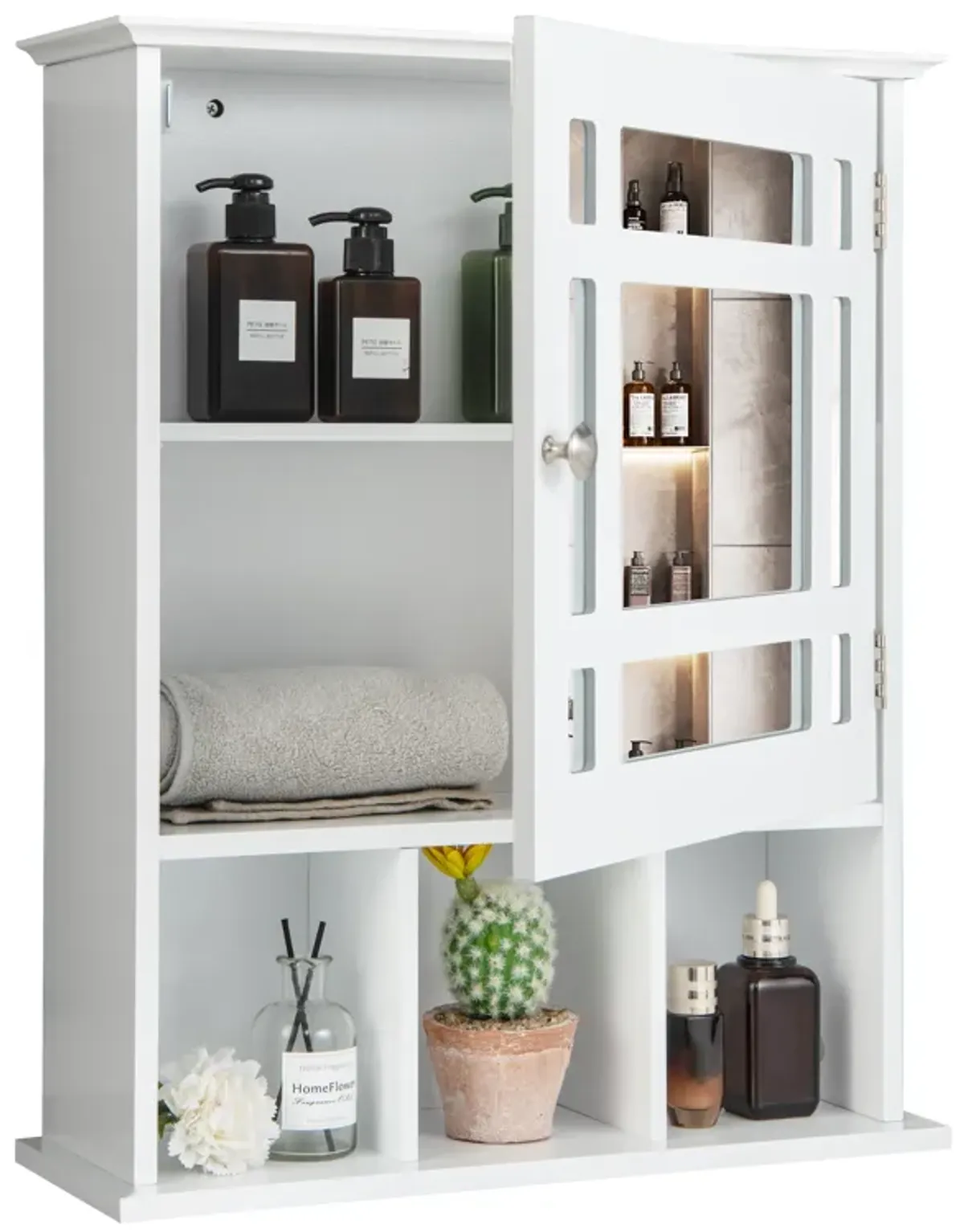 Wall Mounted and Mirrored Bathroom Cabinet