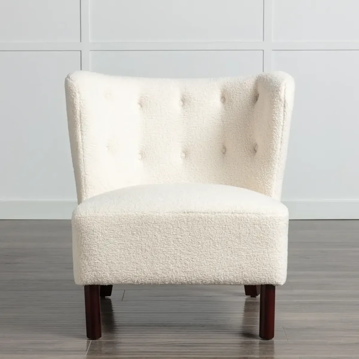 Merax Upholstered Accent Chair Lambskin Sherpa Single Sofa Chair