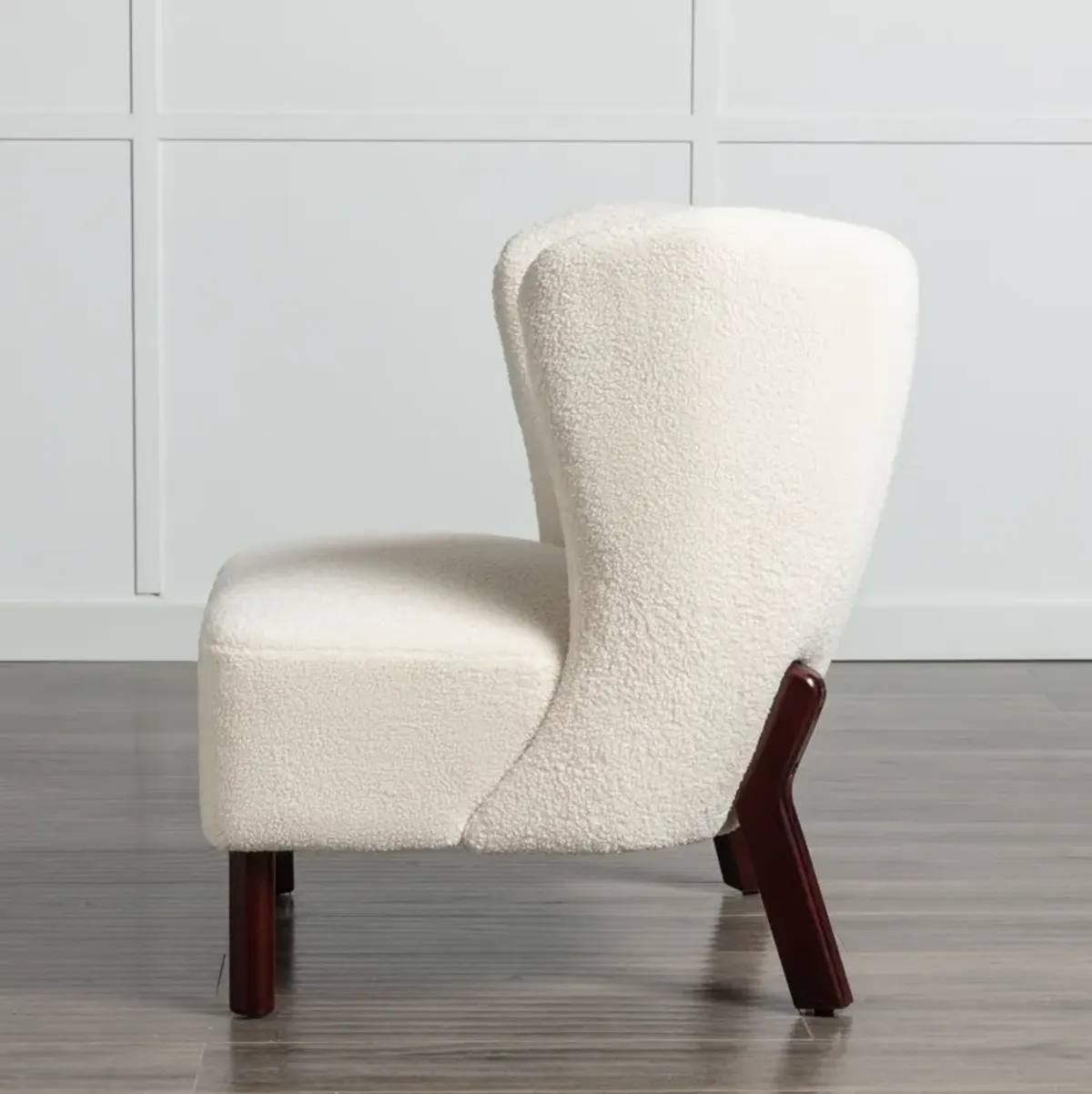 Merax Upholstered Accent Chair Lambskin Sherpa Single Sofa Chair