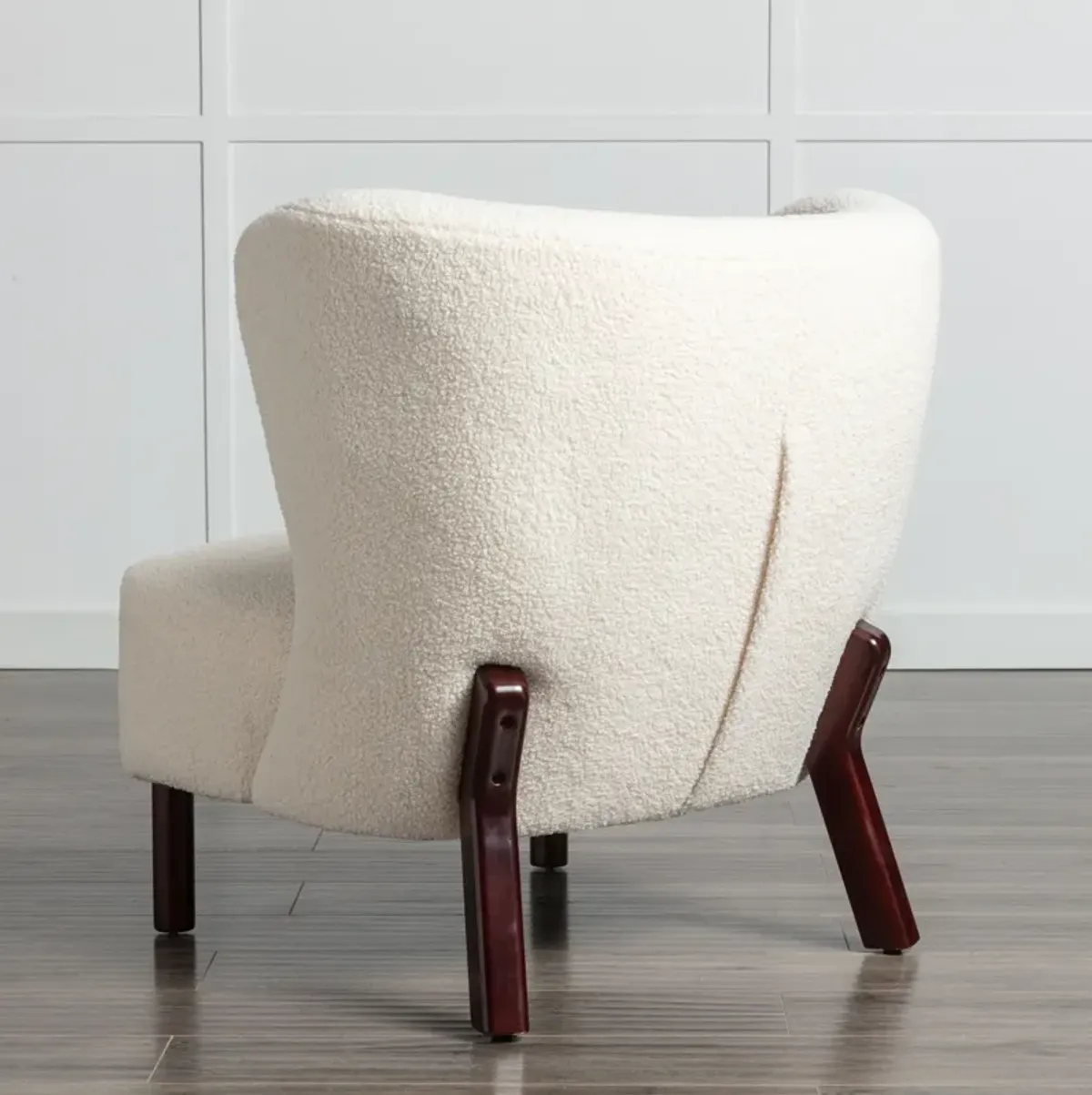 Merax Upholstered Accent Chair Lambskin Sherpa Single Sofa Chair