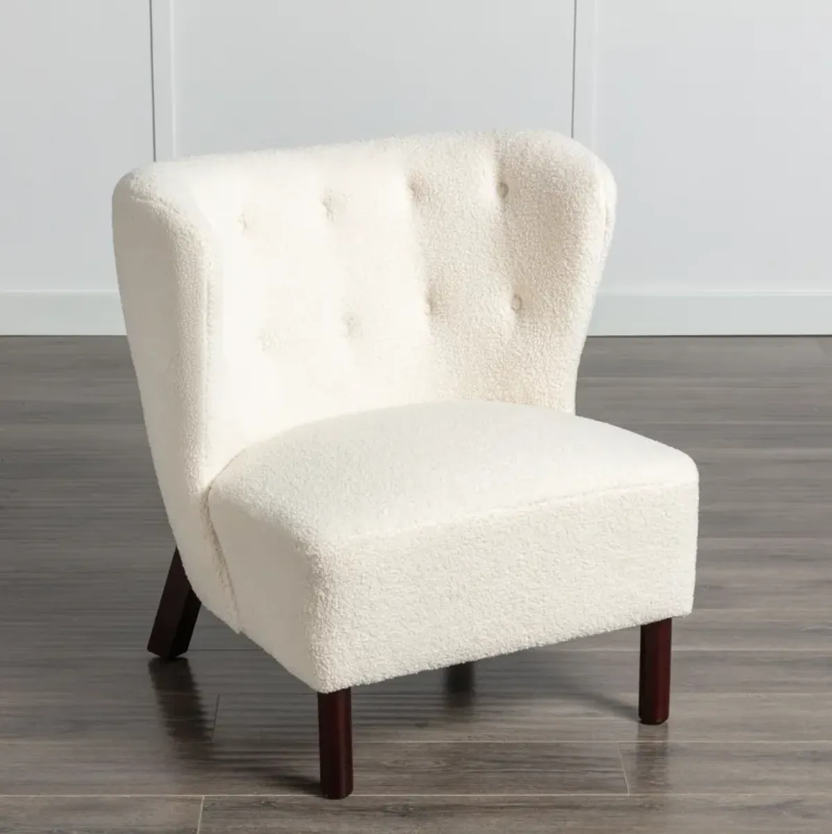 Merax Upholstered Accent Chair Lambskin Sherpa Single Sofa Chair