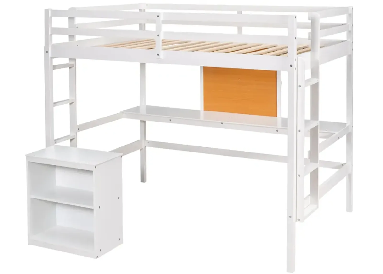 Merax Modern  Wooden Loft Bed with Desk