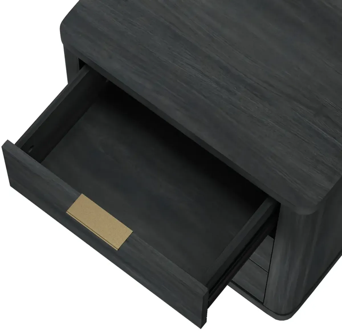 Evelyn Narrow 3-Drawer Nightstand in Dark Gray