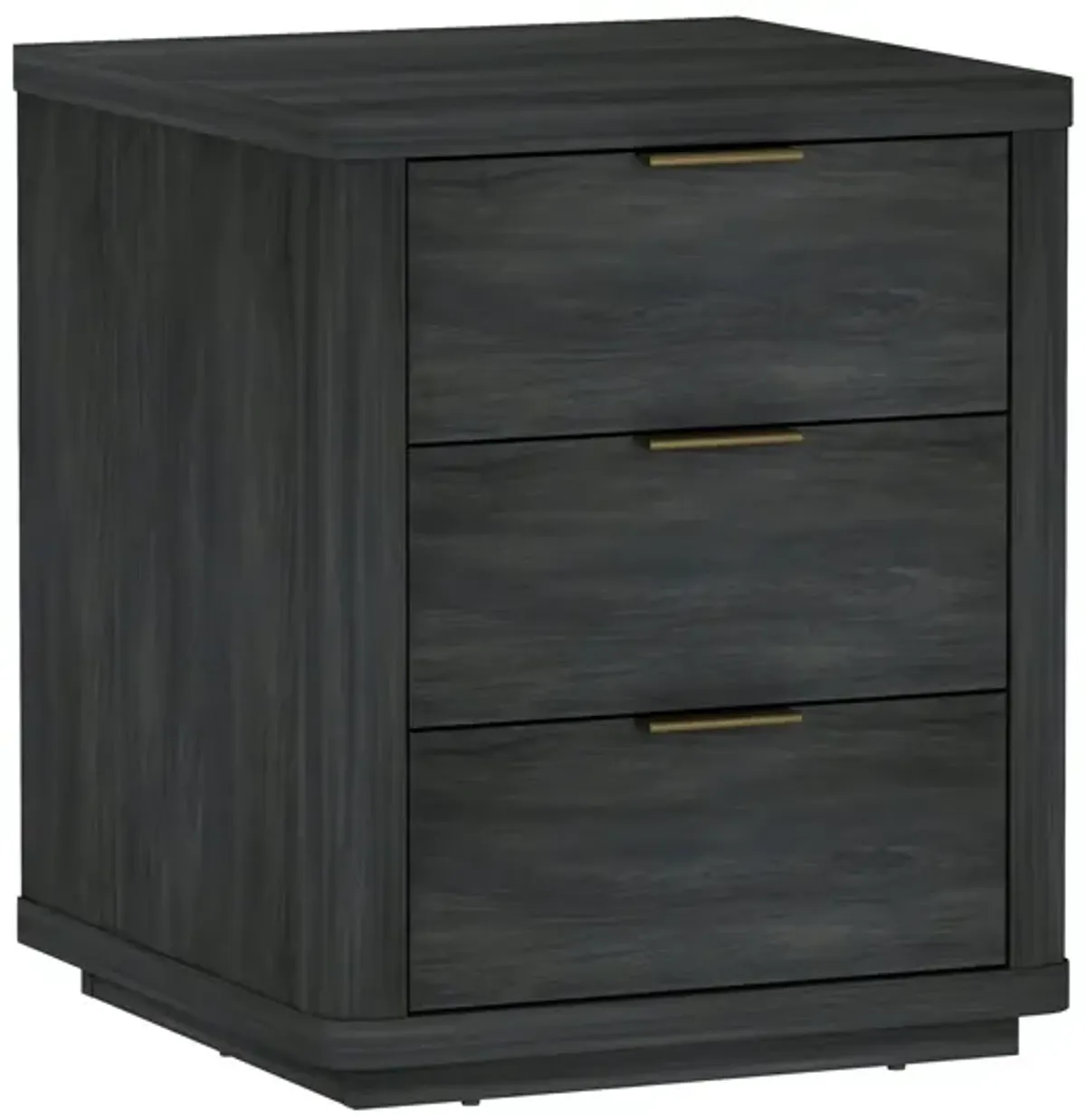 Evelyn Narrow 3-Drawer Nightstand in Dark Gray