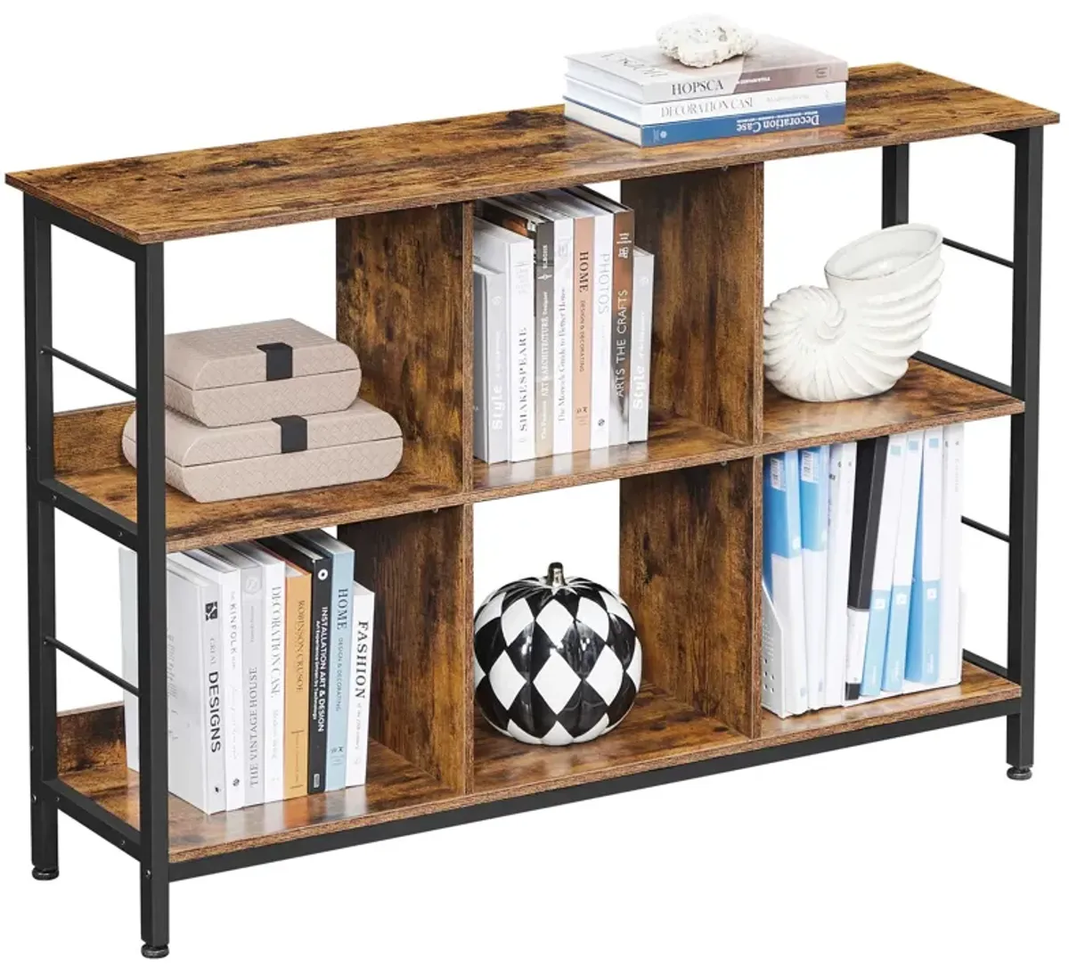 Modern Bookcase with 6 Storage Cubes for Elegant Organization