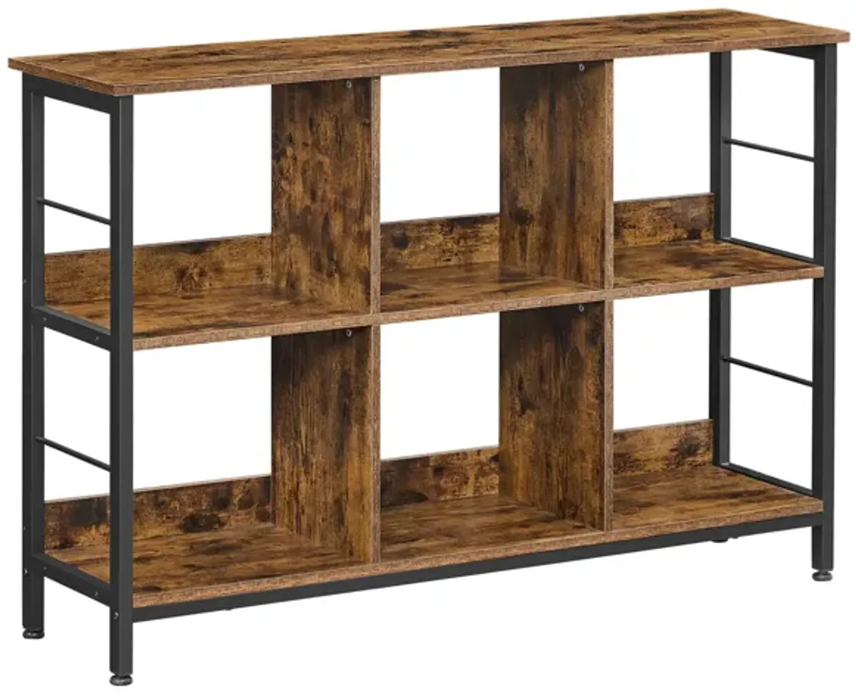 Modern Bookcase with 6 Storage Cubes for Elegant Organization