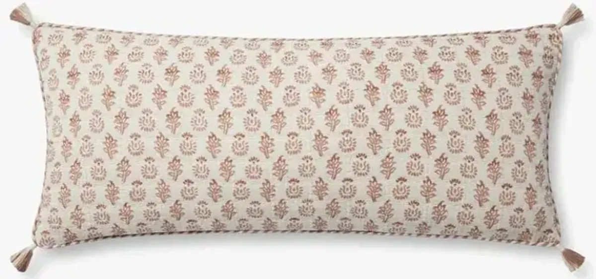 PLL0112 Rose/Ivory 13''x35'' Poly Pillow