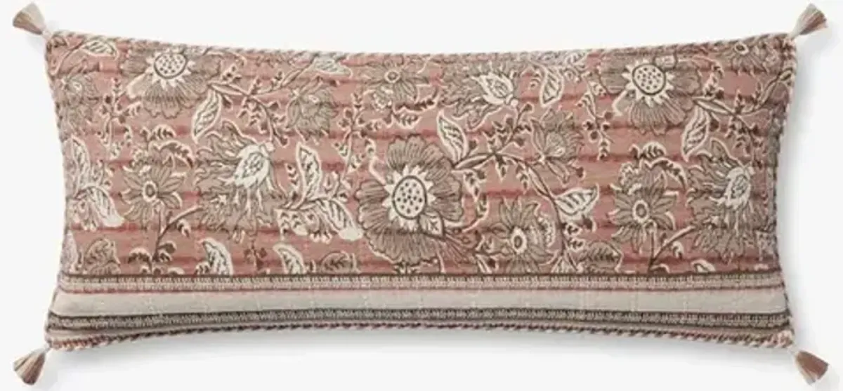 PLL0112 Rose/Ivory 13''x35'' Poly Pillow