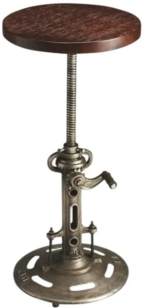 Hivvago Brown and Silver Manufactured Wood and Solid Wood Counter Height Swivel Bar Chair