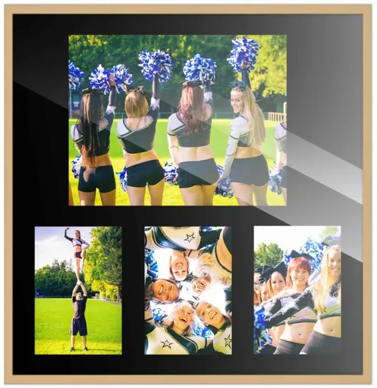 14.5x16 Wood Collage Frame with a Black Mat for 8x10 & 4x6 Pictures