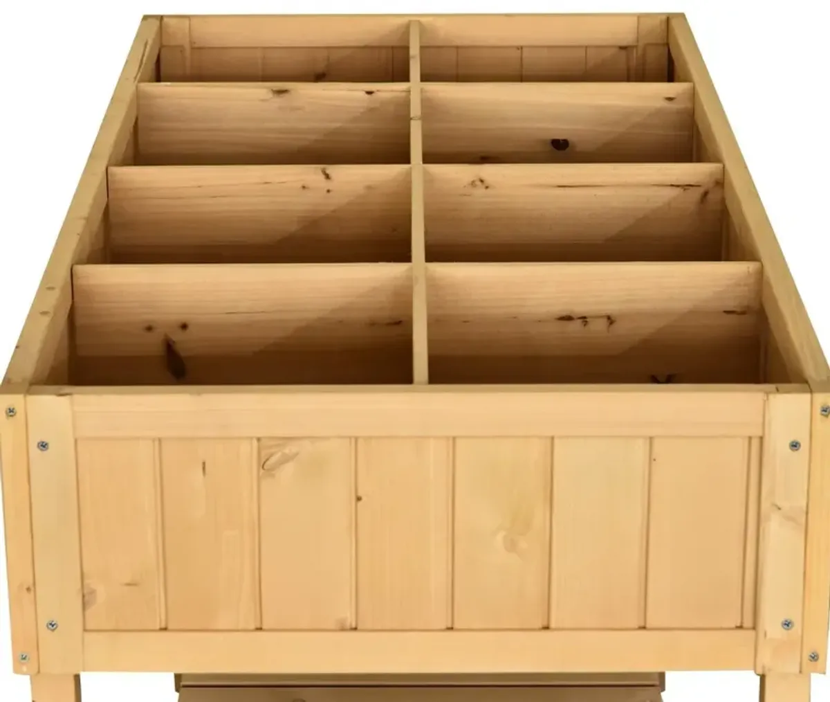 QuikFurn FarmHome 8 Grid Fir Wooden Raised Garden Planter Box