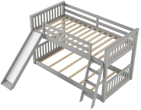Merax Twin over Twin Bunk Bed with Convertible Slide and Ladder