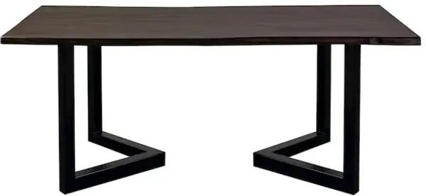 Porter Designs Manzanita Live Edge Solid Sheesham Wood Dining Table, Gray