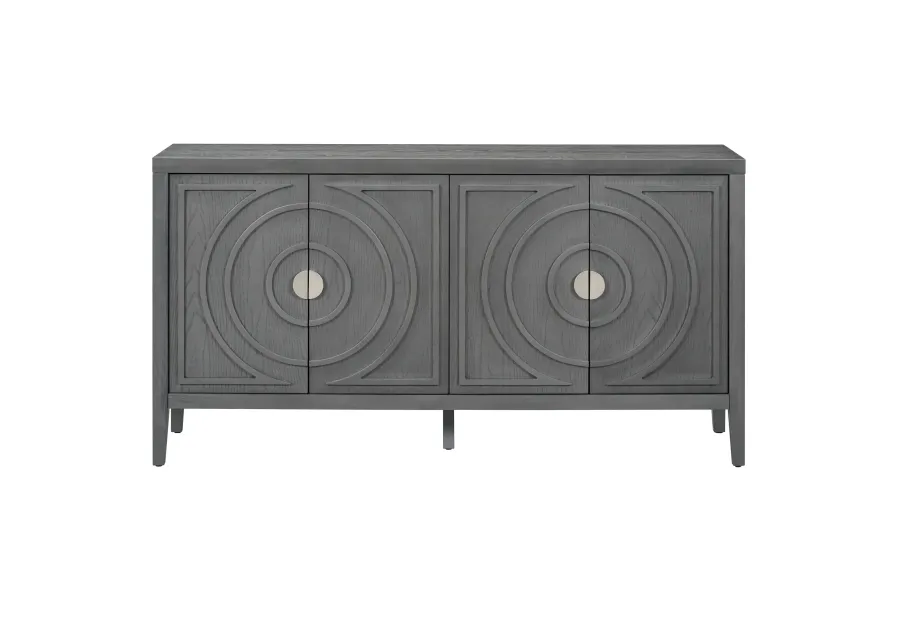 Merax Retro Circular Groove Door Sideboard