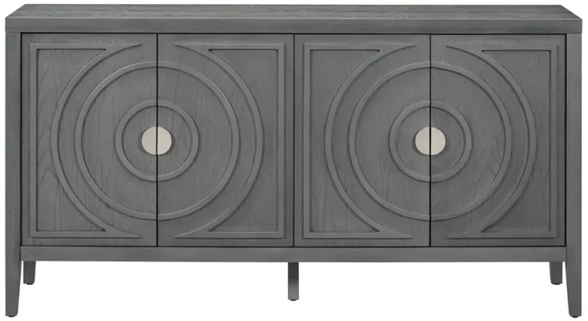 Merax Retro Circular Groove Door Sideboard